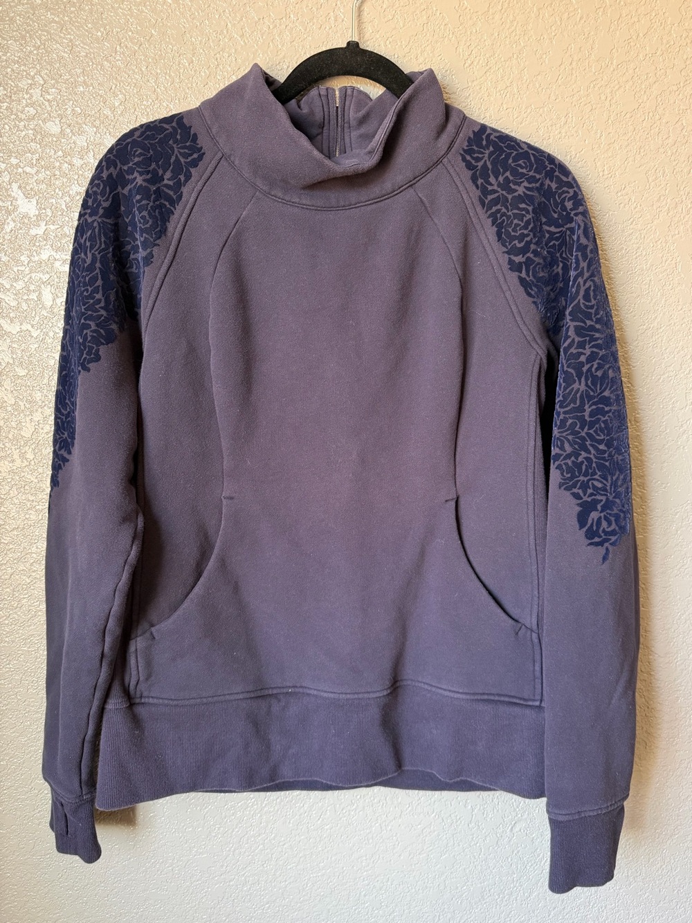 Lululemon Floral Flocked Back-Zip Pullover – Size 12